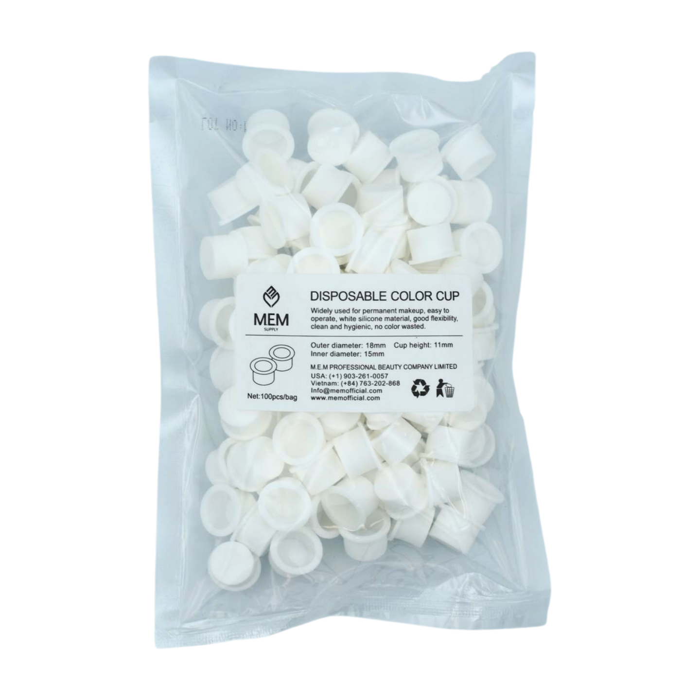 Disposable Silicone Color Cups – PMU & Tattoo Ink Holders (100pcs)